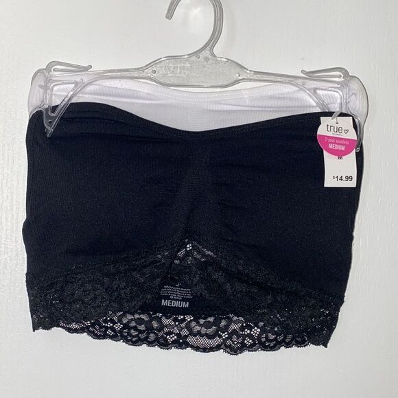 Bandeau 2-Pack W/ Lace Detail NWT🤍🖤 - Picture 1 of 4